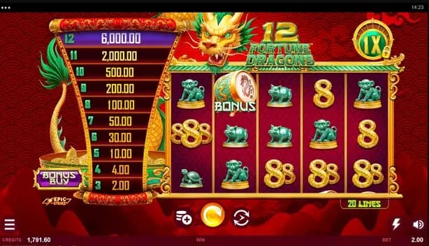 12 Fortune Dragons slot