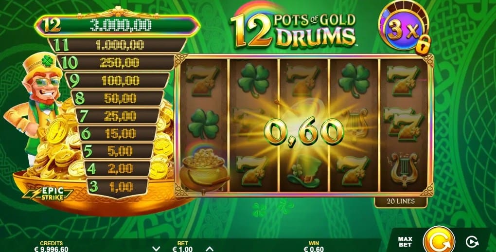12 Pots of Gold Drums slot