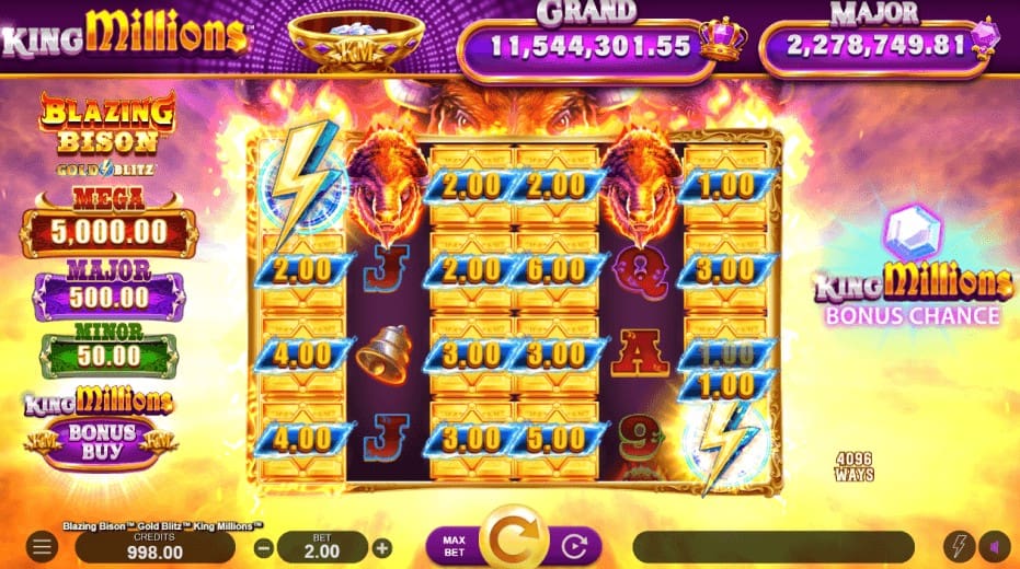Blazing Bison Gold Blitz King Millions Slot