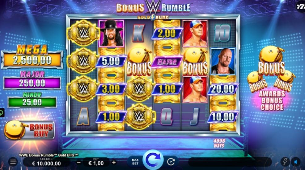 WWE Bonus Rumble Gold Blitz Slot